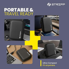 STRIFF DriveGuard – Premium Shock-Resistant 2.5″ External Hard Drive Protection Pouch | Shockproof, Water-Resistant PU Travel Pouch for HDD, SSD, Hard Disk, USB Drive & Accessories | Travel Friendly