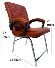 RATISON Special Director Principal Manager Office Visitor with arm Rest with Double Pipe Frame and Cushioned seat Back (2, Black, Double Pipe Frame)
