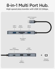 Spigen 4-in-1 USB-C Hub for MacBook Neo/Air/Pro and Laptops - Black