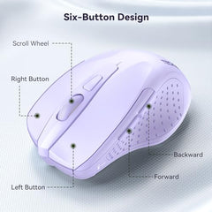 TECKNET Wireless Mouse, 2.4G Ergonomic Computer Mouse, 2600 DPI, Green