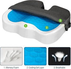 Grin Health Orthopedic Coccyx Seat Cushion | Memory Foam Ergonomic Seat for Tailbone Coccyx Support, Hip, Tailbone, Sciatica & Backpain Relief for Office Chair, Car Seat, Upto 100kg (Black)