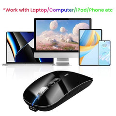 Verilux® Transparent Wireless Bluetooth Mouse with 2.4G USB-C & Bluetooth | [Battery Level Visible] Mouse for Laptop Wireless with 1600DPI Ergonomic Silent for Laptop Wireless, PC, iPad, IOS, Orange