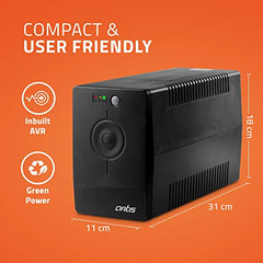 Artis PS-600VA 600VA Line Interactive UPS for Personal Computers, Desktop PCs, Laptops, Routers, Networking Devices and Gaming Consoles