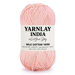 Yarnlay 3 Ply Soft Milk Cotton Yarn for Crochet Knitting, Amigurumi, Punch Needle .DIY Crafts, Summer Wear,Flowers Toys & Cushion Covers 100g (250m) (Shade 34: Grey)