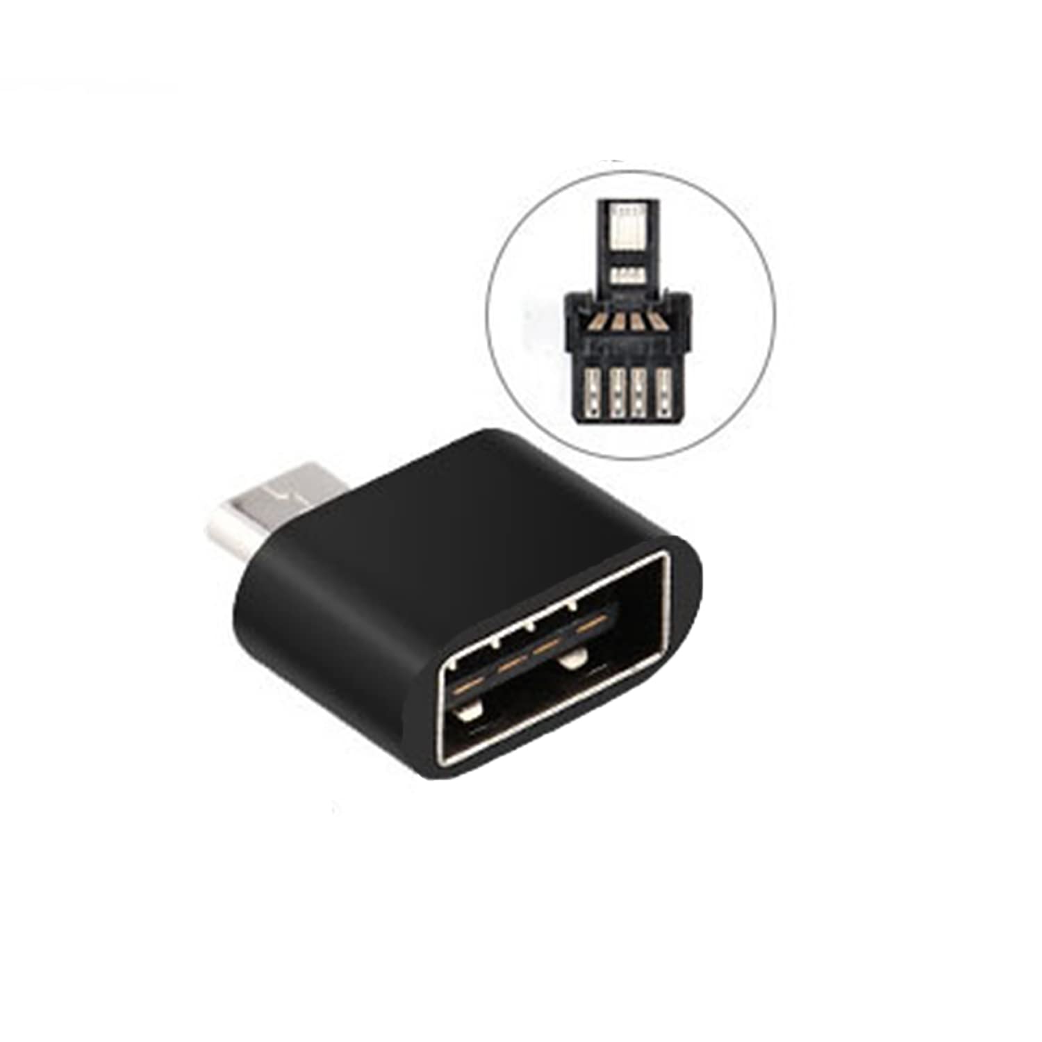 SYGA 2 Pcs USB 3.0 Extended Micro to USB OTG Adapter Cable Charger for Phone Charging for Data Transmission - Black