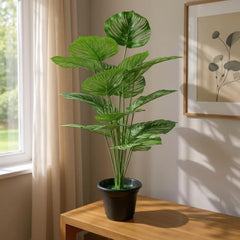 AAVANA GREENS Plastic 40 Inch Artificial Flower Plant for Indoor and Outdoor, Home, Shop, Office, Restaurant Decoration Dark Green (Pack of 1) (1, Plant 8 - with Pot)