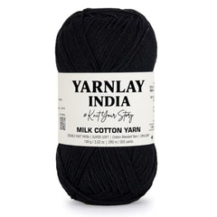 Yarnlay 3 Ply Soft Milk Cotton Yarn for Crochet Knitting, Amigurumi, Punch Needle .DIY Crafts, Summer Wear,Flowers Toys & Cushion Covers 100g (250m) (Shade 34: Grey)
