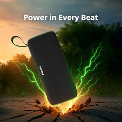 PHILIPS Audio TAS2400BK Portable Bluetooth Speaker with Stereo Sound, 32W RMS, 2400mAh Rechargeable Battery, BT v5.3 Connectivity, IPX4 Waterproof, Supports TF/USB/BT Modes with Hanging Strap (Black)
