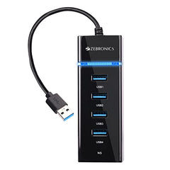 ZEBRONICS 180HB USB HUB, 3 Ports, USB 3.0, Transfer Speeds Upto 5 Gbps, Lightweight Design, Multi OS Compatible, Plug and Play