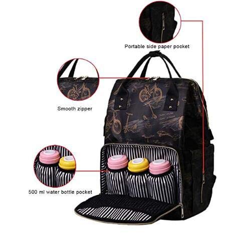 SYGA Multipurpose Large Capacity Mom's Backpack Diaper Bag(Black)