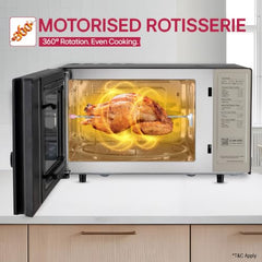 LG 28 L Charcoal Convection Healthy Microwave Oven with 301 Auto Cook Menu (MJ2887BIUM, Black, Healthy Heart Recipes, Diet Fry, 360° Motorised Rotisserie & 10 Years of warranty on Charcoal Heater)