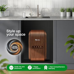AO Smith Z2+ Luxe (Midnight Black) RO Under sink Water Purifier | UTC | 7-Stage Purification | 2x Water Savings | Goodness of Copper