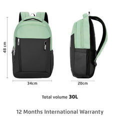 Safari Forge 34L Laptop Backpack, 3 compartments, Raincover, Antitheft pocket, Trolley Sleeve, Organizer, Bottle holder, Front pocket, College bag, school bag, Formal backpack, Color- Black