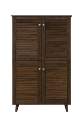 DeckUp Noordin 4-Door Shoe Rack (Walnut, Matte Finish)