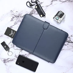 ENTHOPIA 13 to 14 Inches Folio Laptop Case Cover Vegan Leather Compatible for MacBook, Lenovo, Hp, Dell &Other Notebooks - Plain Cork