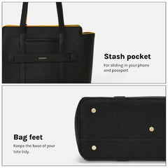 MOKOBARA Sunflower Tote 18L Laptop Bag 14 Inch Office Travel Handbag Beige | Stylish Purse College Girls Ladies Shoulder Bag Latest Waterproof Vegan Leather Tech Sleeve Luggage Strap Organizer Pocket