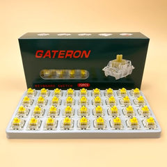 Zjmehty Gateron G Pro3.0 White Switches for Mechanical Keyboard,3-Pin 38gf Linear/Pre-Lubed/Pin-Enhanced Switches(108pcs,White,3-Pin)