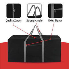Kuber Industries 2 Pcs Blankets/Clothes Storage Bag | Heavy Duty Nylon 1680 Denier Underbed Storage Bag | Moving Bags with Strong Handle | Moisture Proof | Red & Blue