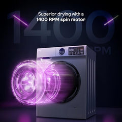 Godrej 9 Kg 5 Star with 5 Years Comprehensive Warranty, Steam Wash, Digi Inverter Motor, 1400 RPM Spin Motor, Fully Automatic Front Load Washing Machine (WFEON ZUS 9014 5.0 IDCRM GLWH, Glacial White)