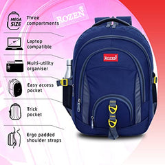 ROZEN 46 cms School Bag Class 5-12 Large 4 partition Laptop Collage Office Travel Backpack Unisex (GREY)