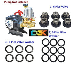 DGK Htp Pump 30L & 50L Repair Kit (Service Kit) With 6 Valve Seals, 9 Piston Glen Washers, 6 Complete Spring Valve Assemblies, Manual