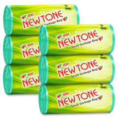 Newtone Garbage Bags | Small 17 X 19 Inches | 180 Bags (30 Bags X 6 Rolls) | Dustbin/Trash bin | Pouch Packing | (Green)