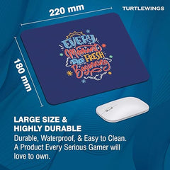 TURTLEWINGS | Mousepad | Inspirational Quote Mousepad – 22x18 cm, 3mm Thick | Abstract Design Non-Slip Rubber Base | Office, Study & Gaming Use | Premium Smooth Surface 3