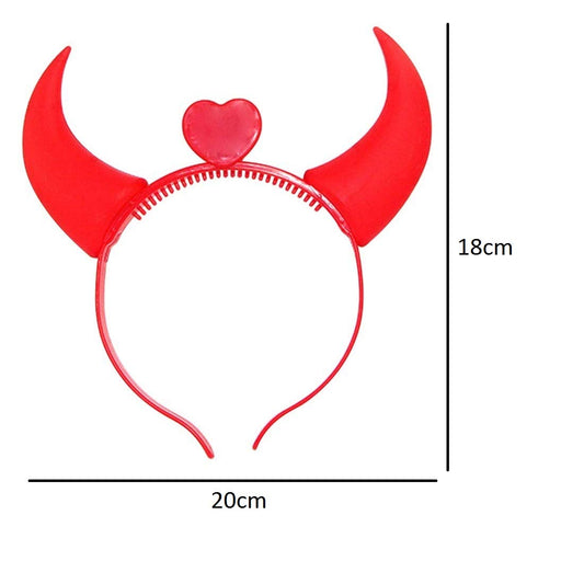 SYGA LED Flashing Light Up Devil Pattern Crowns Headband Hair Band Headdress for Party Decoration Party Caps(Red)
