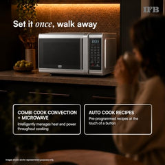 IFB 28 L Air Fry Convection Microwave with 5 in 1 Versatility Bake, Grill, Roast, Reheat, Combi-Cook Mode, Paneer/Ghee Modes, 300 Auto Cook Menus (28SC5, Silver, Auto Defrost,10 Power Levels)