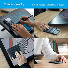 HUION Keydial Mini K20 Bluetooth 5.0 Express Key Remote Control Shortcut Keyboard with Dial 18 Customized Keys for Graphic Tablets, MAC, Laptop, Phone Surface PRO