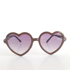 SYGA Children's Cute Heart Shaped Goggles Boys and Girl Baby UV Protection Glasses Baby Children's Polarized Sunglasses - Dark Coffee