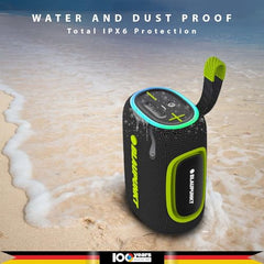 Blaupunkt ATOMIK OMG ATOM 60W Portable Bluetooth Speaker, Advanced DSP Sound, 100 Years German Legacy Audio, Jazzy Aura Party Neon Lights, IPX6 Splashproof & Dustproof, Wireless Outdoor Travel Speaker