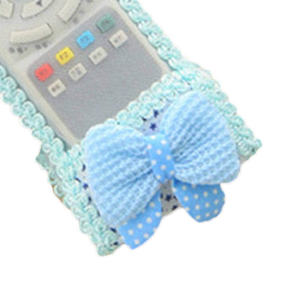 SYGA Fancy Cartoon Bow Fabric Lace Remote Cover TV AC Set Top Box Remote Control Case Bowknot Gadgets Appliances- Blue, 1 Pcs