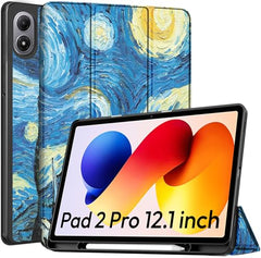 Robustrion Cover for Redmi Pad 2 Pro 12.1 inch Cover Case with Pencil Holder, Trifold Cover Case for Redmi Pad 2 Pro 5G Tablet Cover [Auto Sleep Wake Support] - Black