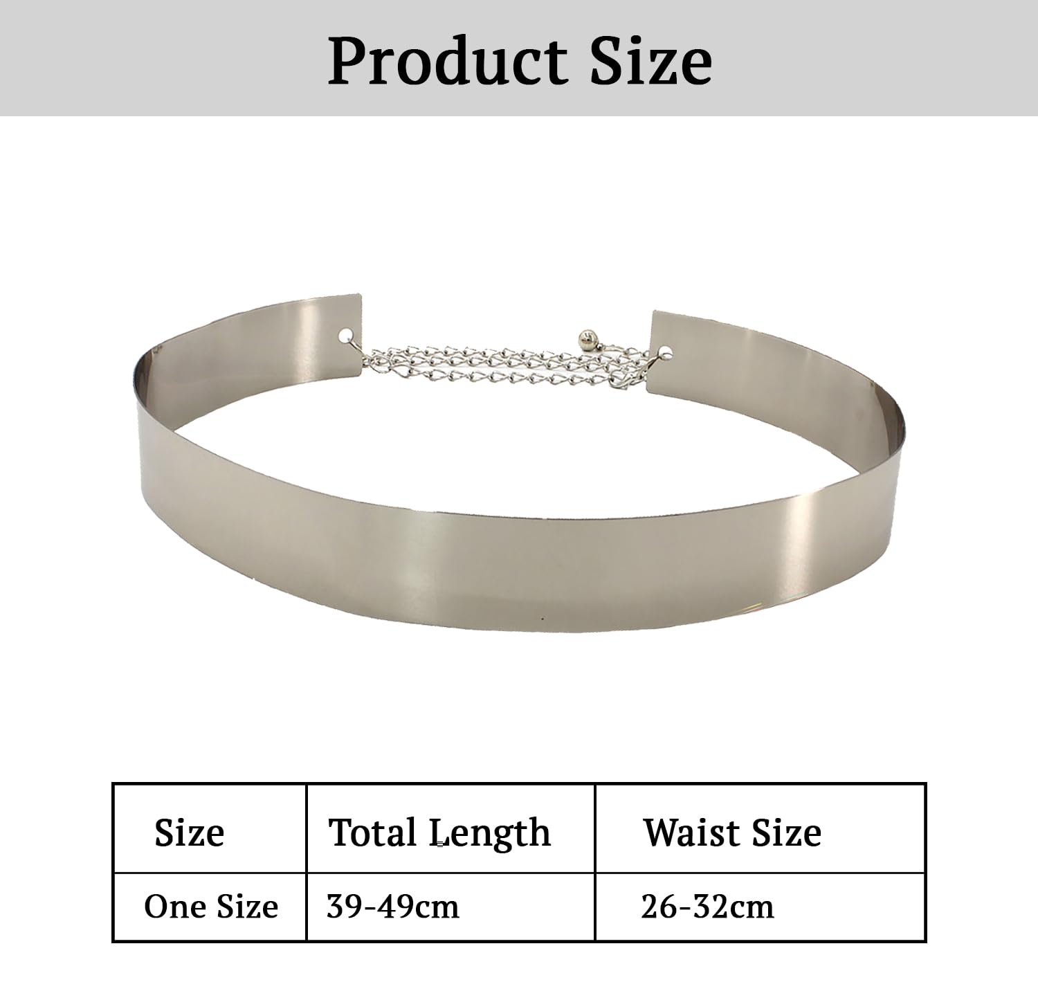 SYGA Women's Waist Chain, Iron Girdle, Women's Skirts,Dresses Versatile Metal Wide Accessories(wp191-4 silver)
