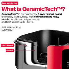 NUUK BRĪSK 6.5L 100% Toxin-Free Ceramic Air Fryer|ILAG® CeramicTech™|No Micro plastics, No PTFE, PFAS, PFOA|12 Cooking Presets|Digital Display|Shake Reminder|360° Even Cooking