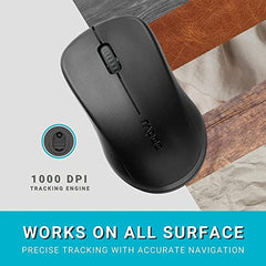 Rapoo 1620 2.4GHz Wireless Mouse, 10mtr Range, 1000 DPI, Black