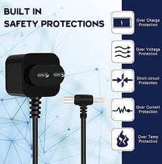 Fedus Bp Ac Power Adapter For Blood Pressure Monitor Omran 5, 7,10 Series Upper Arm Blood Pressure Monitor Power Supply / 6V Ac/Dc Bp Machine Adapter With Extra Long 10 Foot Cord Plug,Black - Monitors