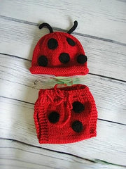 MOMISY Newborn Photography Props Baby Girl Boy Photo Props for Infant Hand Crocheted Beetle Diaper and Hat