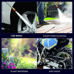 (Double Battery) Cordless Portable Wireless Pressure Washer Gun 48V 12000mAh High Pressure Water Gun for Car Wash & Bikes Cleaning with Adjustable Nozzles & 5M Hose Pipe