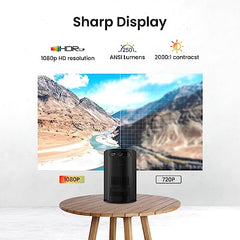 Portronics Beem 450 Smart LED Projector with 1080p Full HD Resolution, Built-in Streaming Apps (Netflix, Prime Video, Hotstar), 4000 Lumens, Screen Mirroring, 3 Watt Speaker, Bluetooth, Wi-Fi (White)