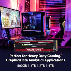Gigastone 【NAS Certified】 High Endurance M.2 SSD 2TB (2-Pack) for Data Cache and Fast Boot, NVMe PCIe Gen3 Up to 2600MB/s, TLC Flash with SLC Caching, 24/7 Reliable for Gaming/PC/NAS, 5-Year Warranty
