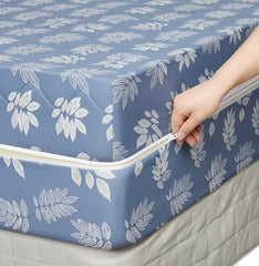 HOMEKART Premium Cotton 220TC 78 x 72 x 8 King Size Double Bed Mattress Cover Protector with Zip/Chain|Provides All Around Protection - 1 pc Multicolor (Grey, 78 x 72 x 8)