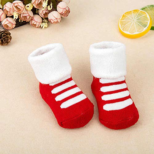 SYGA Boys & Girls Thick Turn Cuff Ankle Cotton Soft Socks Set of 3 for 0-12 Months Baby