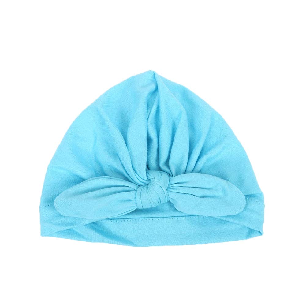 SYGA Cotton Baby Cap Soft & Strechy Turban Bow Wrap Hat Toddler for 0-2.5 Years Black
