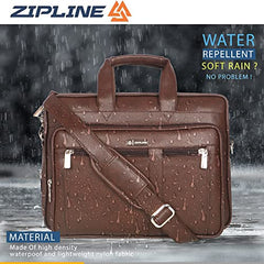 Zipline Laptop bags for men office use | Synthetic Leather laptop bag for Man women, 15.6" compatible Laptop, Macbook, Macbook Pro Messenger Bags for Men & Women (1-Brown Bag)