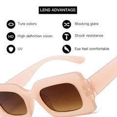SYGA Women's Retro Square Small Frame Cross-Border Sunglasses Personalized Colorful Hip-Hop Glasses (Purple)