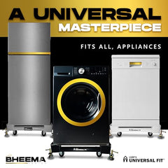 Bheema Series 100% Metal Body Dishwasher Stand with Wheel Trolley Replacement for Dishwasher Machine 8, 12, 13, 14, 16 Place, Adjustable Size, 200kg Load Capacity, by LSRP'S Universal Fit, Grey Color