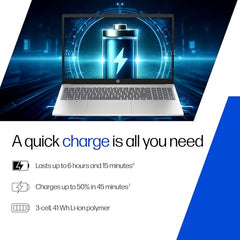HP 15 Smartchoice, Intel Core Ultra 5 125H 12 TOPS, 24GB DDR5 (Upgradeable) 1TB SSD,Anti-Glare, FHD, 15''/39.6cm,Win11, M365*Office24, Silver, 1.65kg, FD1458TU, FHD Camera w/Shutter, Backlit AI Laptop