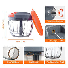 Artikel Manual Chopper & Blender with Storage Lid | Chops Vegetables, Nuts & Fruits | Blends Flour | Egg Beater | Meat Mincer | Large - 900 ml + Vegetable Peeler (Combo Pack)